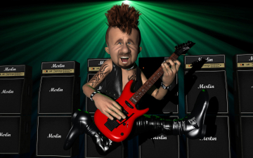 Punk Rock Guitarist Desktop Wallpaper