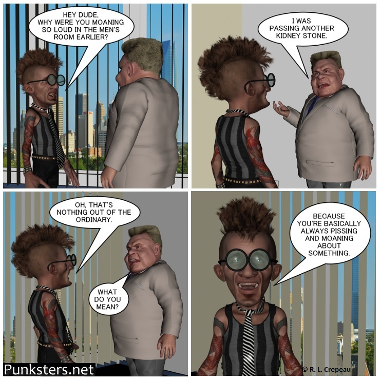 Punksters.net punk rock comic strip # 374 pissing and moaning comic strip