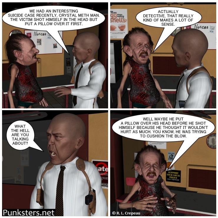 Punksters.net punk rock comic strip # 377 cushion blow comic strip