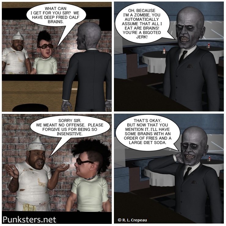 Punksters.net punk rock comic strip # 385 fried brains comic strip
